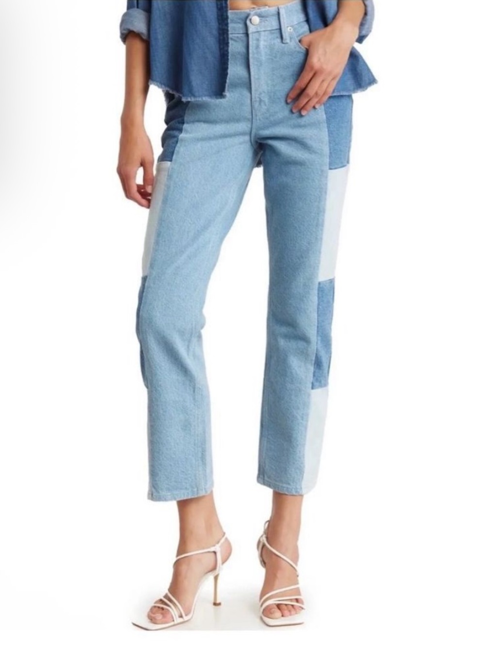 Good American Patchwork Colorblock Jeans – Size 4 / 27